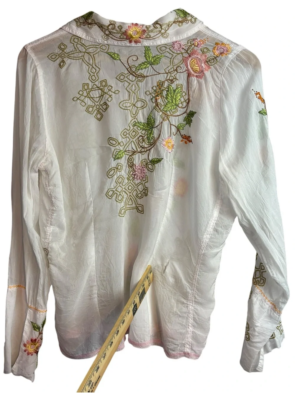 Johnny was button down shirt embroidered Blouse size L - Picture 5 of 7